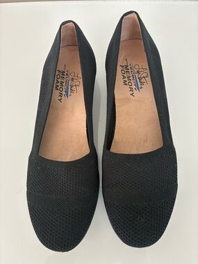 Life Stride Black Knit Slip-On Memory Foam Flats